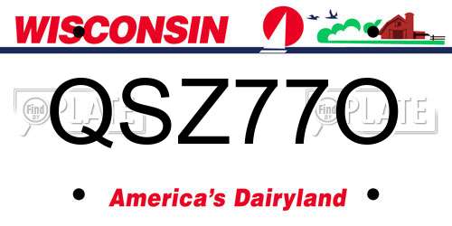 QSZ77O Wisconsin License Plate