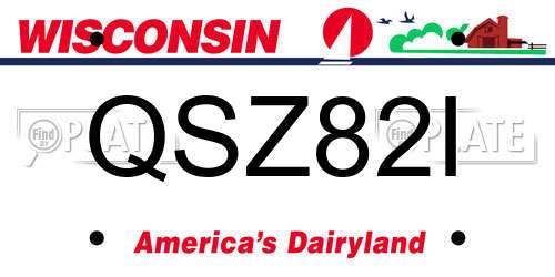 QSZ82I Wisconsin License Plate