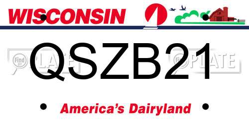 QSZB21 Wisconsin License Plate