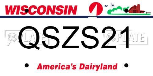 QSZS21 Wisconsin License Plate
