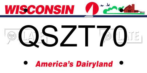 QSZT70 Wisconsin License Plate
