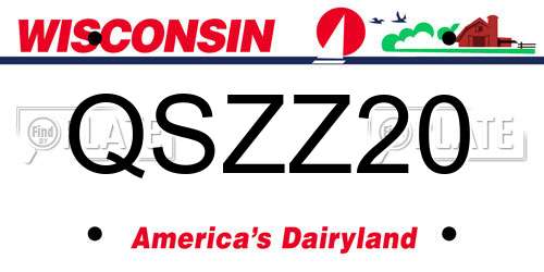 QSZZ20 Wisconsin License Plate