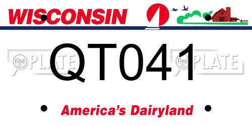 QT041 Wisconsin License Plate