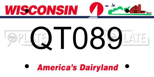 QT089 Wisconsin License Plate