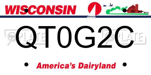 QT0G2C Wisconsin License Plate