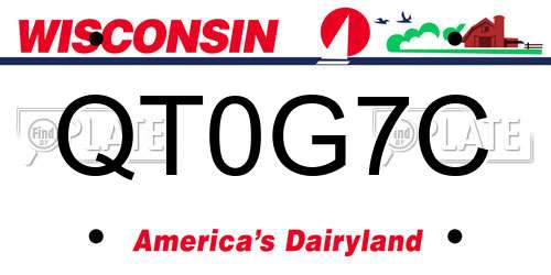 QT0G7C Wisconsin License Plate