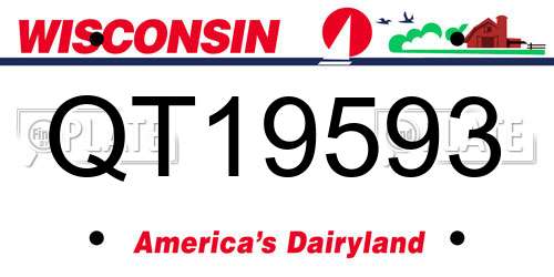 QT19593 Wisconsin License Plate