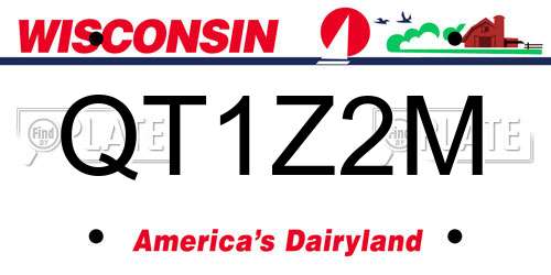 QT1Z2M Wisconsin License Plate