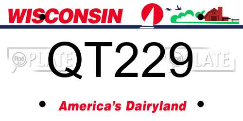 QT229 Wisconsin License Plate