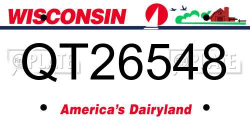 QT26548 Wisconsin License Plate