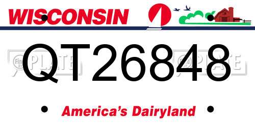 QT26848 Wisconsin License Plate