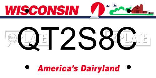 QT2S8C Wisconsin License Plate
