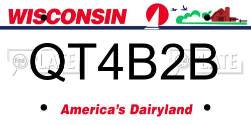 QT4B2B Wisconsin License Plate
