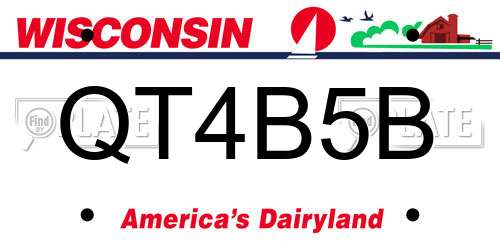 QT4B5B Wisconsin License Plate