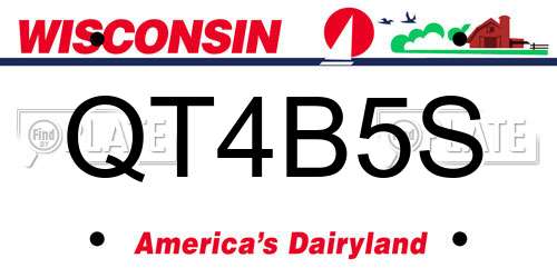 QT4B5S Wisconsin License Plate