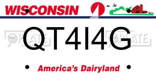QT4I4G Wisconsin License Plate