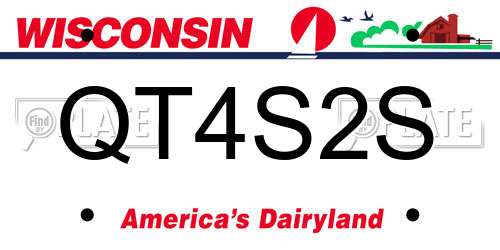 QT4S2S Wisconsin License Plate