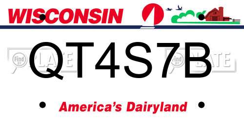 QT4S7B Wisconsin License Plate