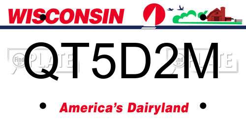 QT5D2M Wisconsin License Plate