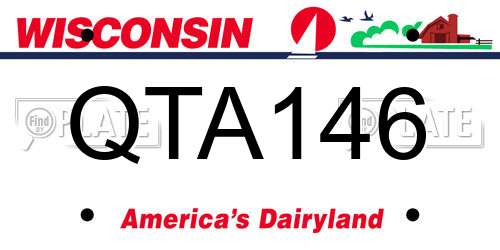 QTA146 Wisconsin License Plate