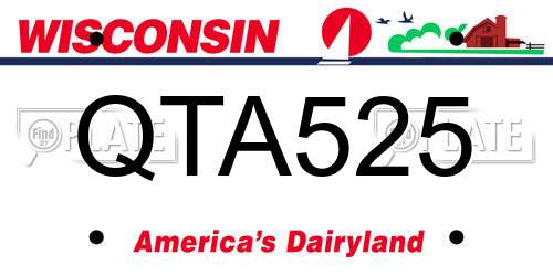 QTA525 Wisconsin License Plate