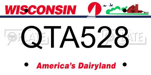 QTA528 Wisconsin License Plate