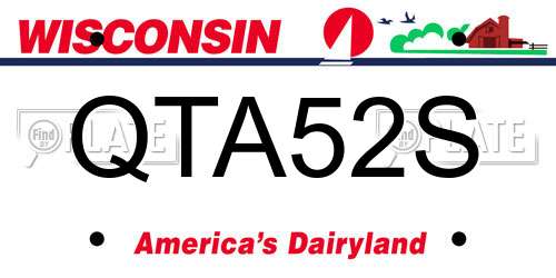 QTA52S Wisconsin License Plate