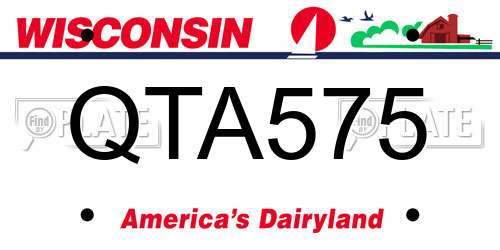 QTA575 Wisconsin License Plate