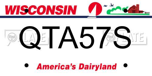 QTA57S Wisconsin License Plate