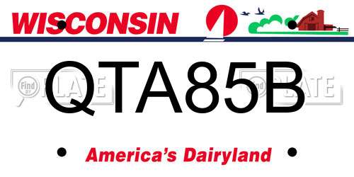 QTA85B Wisconsin License Plate