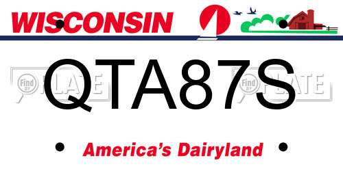 QTA87S Wisconsin License Plate