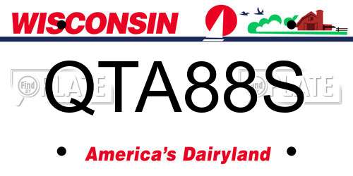 QTA88S Wisconsin License Plate