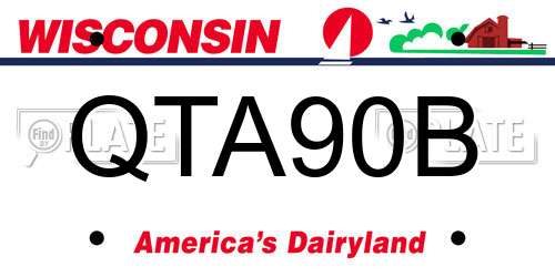 QTA90B Wisconsin License Plate