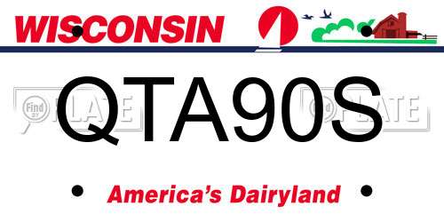QTA90S Wisconsin License Plate