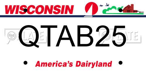 QTAB25 Wisconsin License Plate