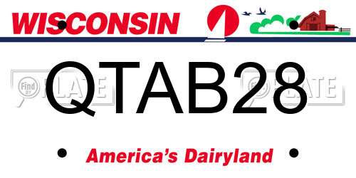 QTAB28 Wisconsin License Plate