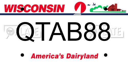 QTAB88 Wisconsin License Plate