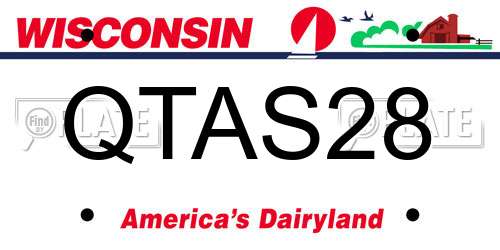 QTAS28 Wisconsin License Plate