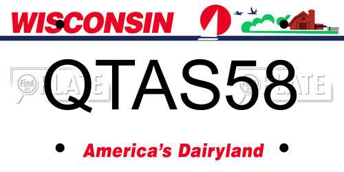 QTAS58 Wisconsin License Plate