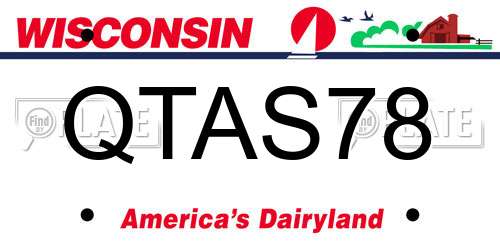 QTAS78 Wisconsin License Plate