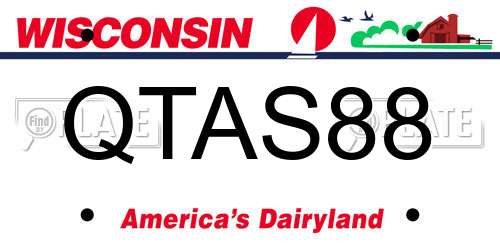 QTAS88 Wisconsin License Plate