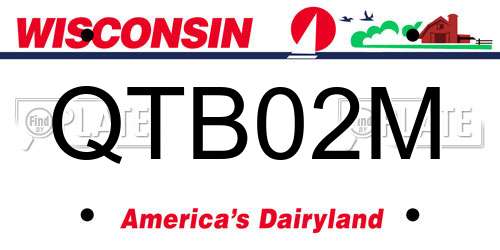 QTB02M Wisconsin License Plate