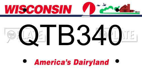 QTB340 Wisconsin License Plate