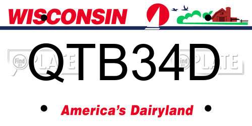 QTB34D Wisconsin License Plate