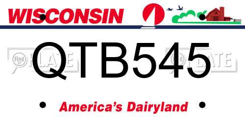 QTB545 Wisconsin License Plate