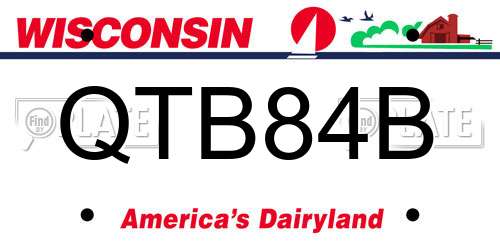 QTB84B Wisconsin License Plate