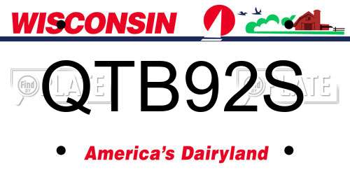 QTB92S Wisconsin License Plate