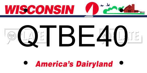 QTBE40 Wisconsin License Plate