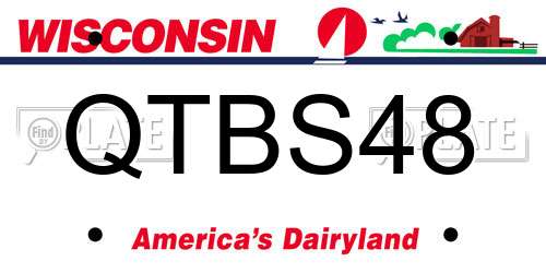 QTBS48 Wisconsin License Plate