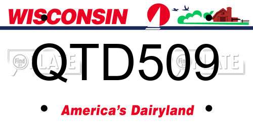 QTD509 Wisconsin License Plate